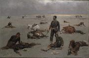 Frederic Remington What an Unbranded Cow Has Cost oil painting on canvas